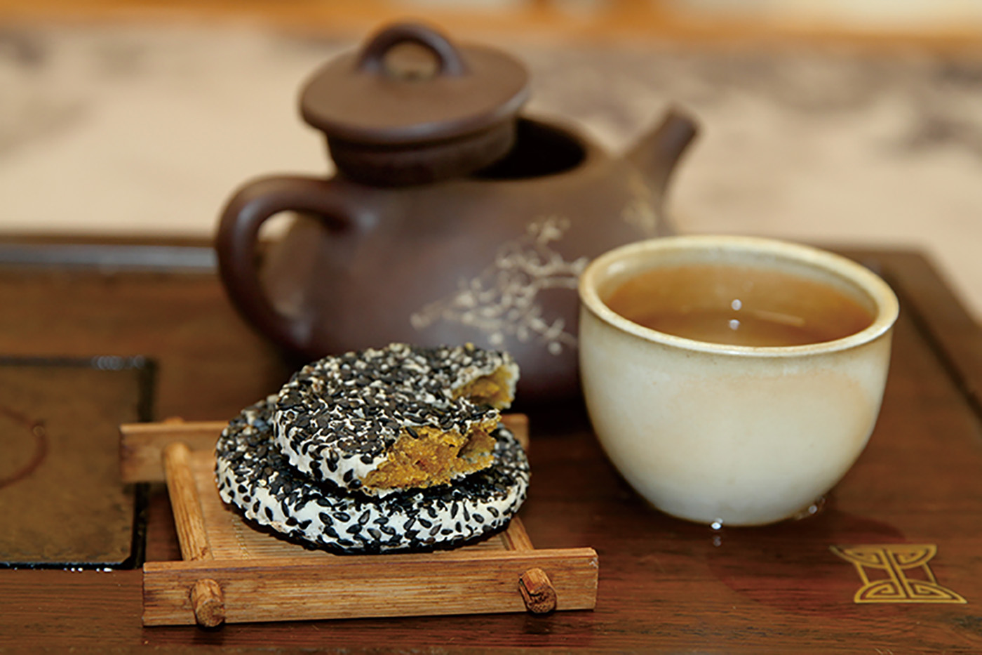 茉莉点点芝麻饼